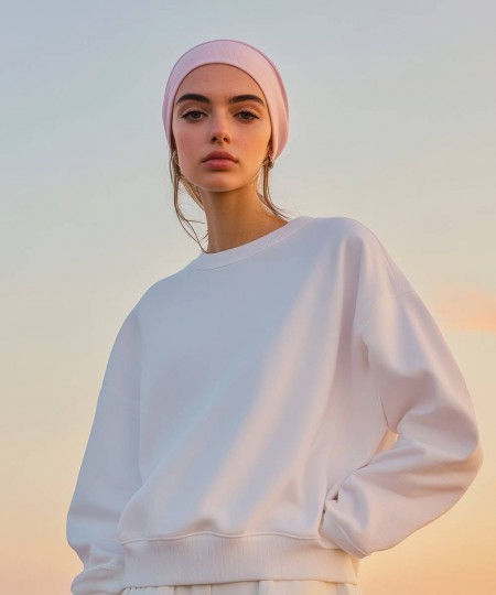 부츠컷 그레이 맨투맨